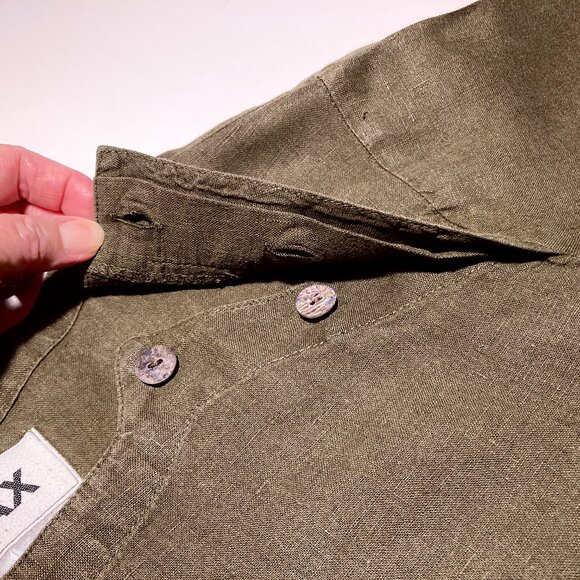 FLAX 100% Linen Top with 3-button Feature - Picture 9 of 11